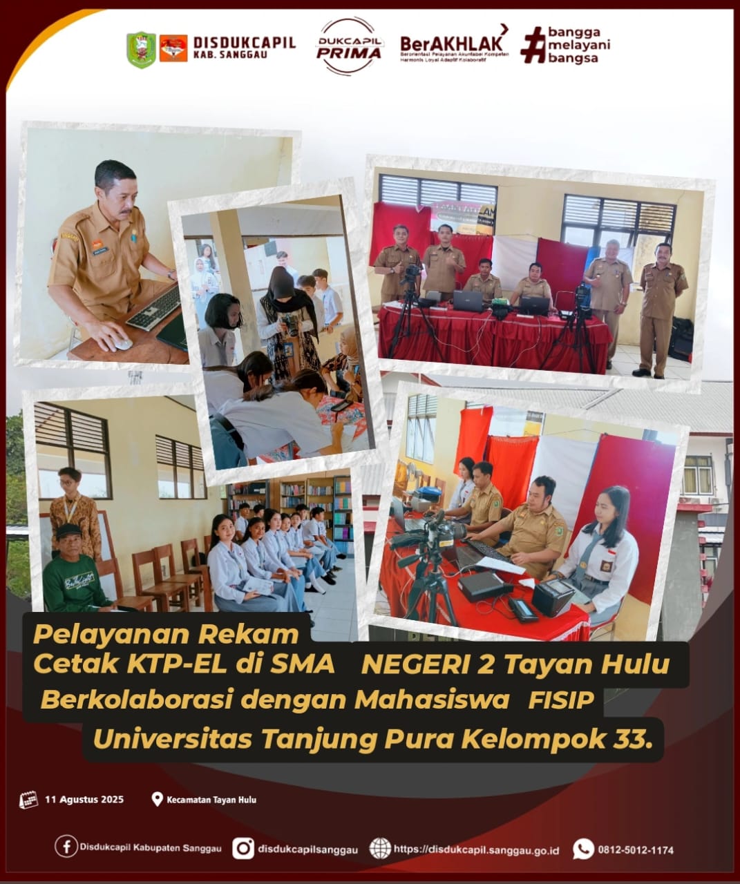 Kolaborasi Dinas Dukcapil dengan Mahasiswa KKN UNTAN Berikan Pelayanan di SMAN 2 Tayan Hulu